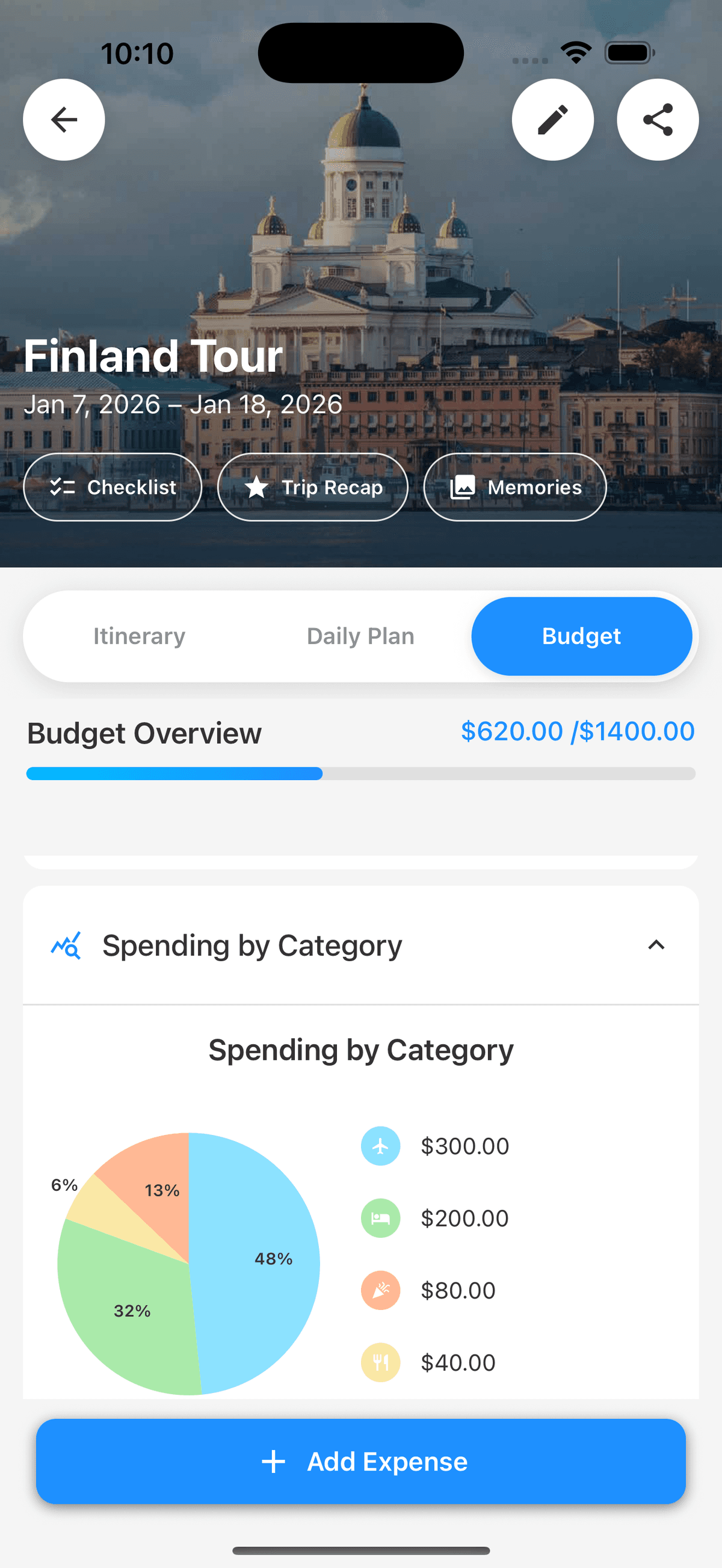 Stay on budget and split costs easily