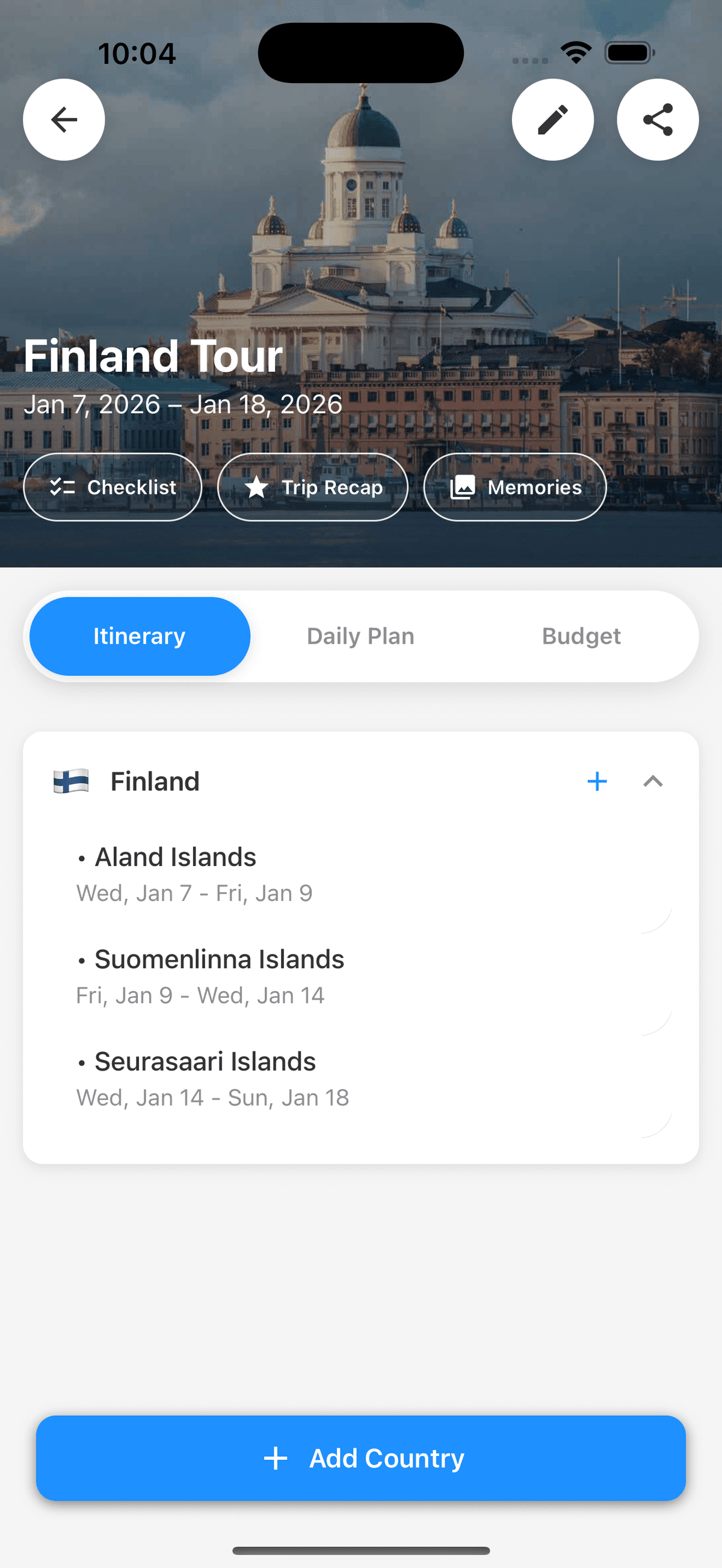 Itinerary Planner
